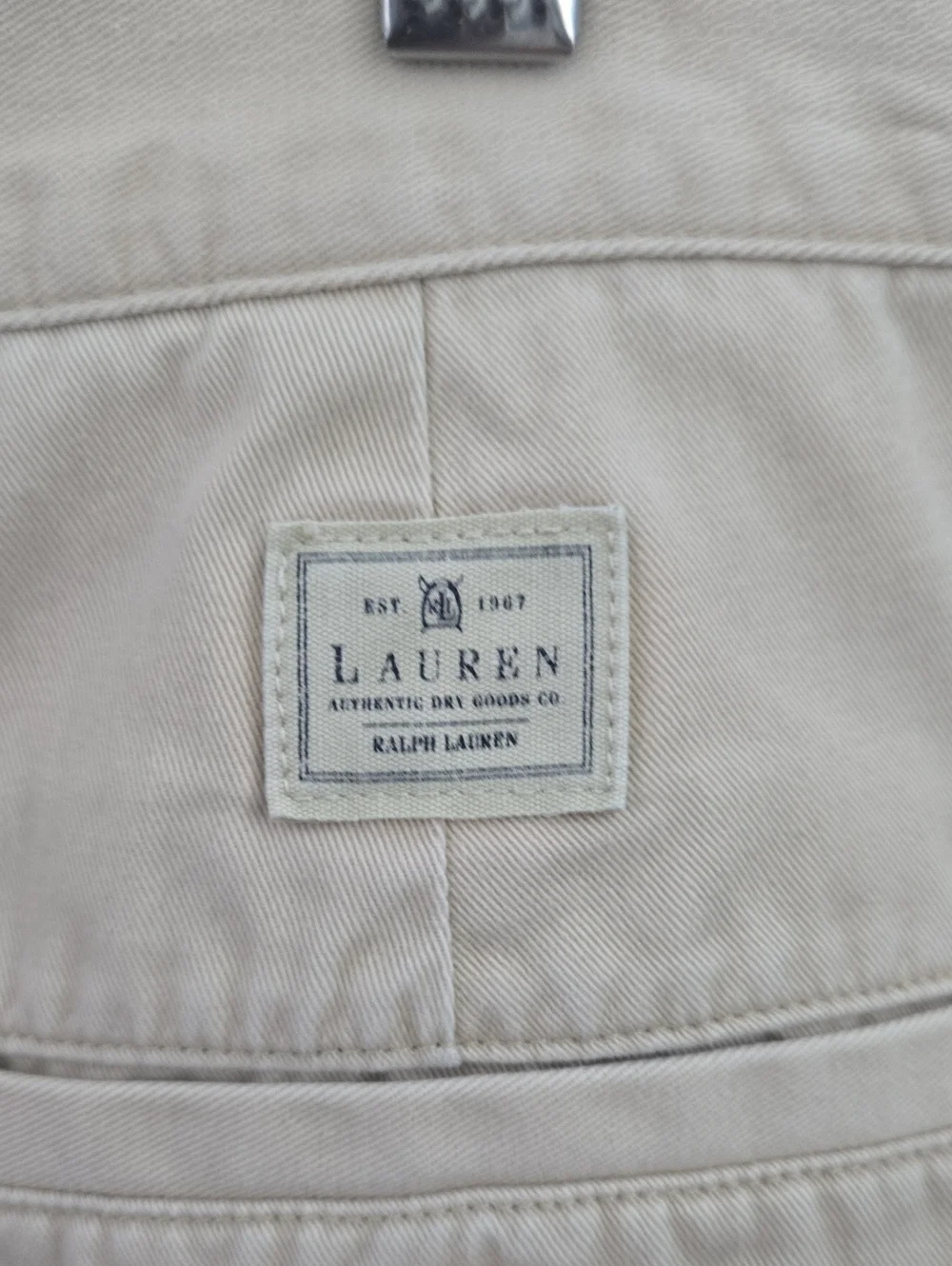 VTG LAUREN JEANS CO RALPH LAUREN Beige Women's Chino Shorts SZ 14 Cotton Classic